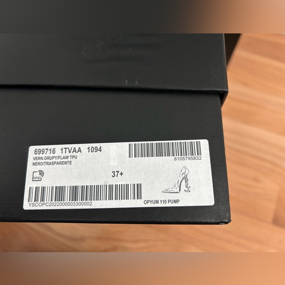 YSL Yves Saint Laurent heels Opyum 110 clear transparent pumps with gift bag - Picture 3 of 6